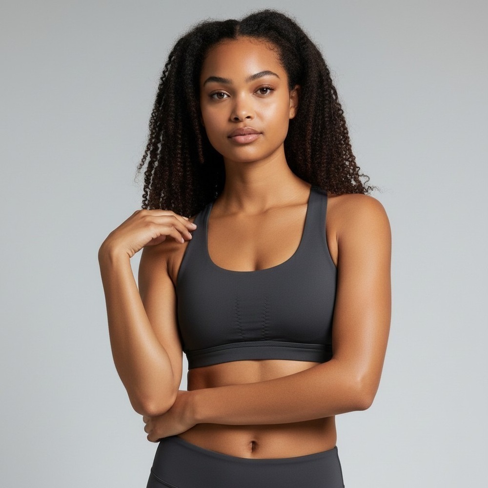 Lululemon Energy Bra Black Medium Support Criss Cross Racerback Sports Bra SZ S